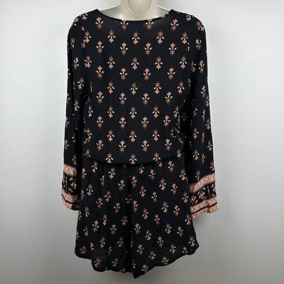 Sadie & Sage Romper Floral Long Sleeve Small Forest Fairy Boho Prairie - Picture 7 of 11